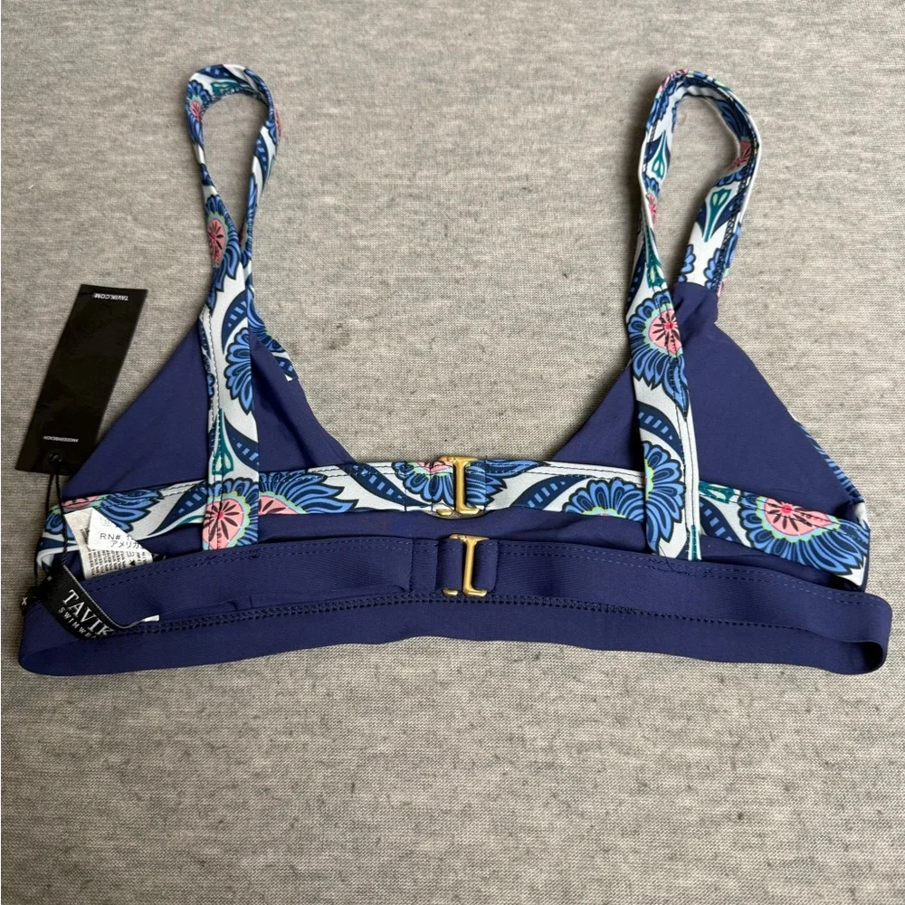Tavik‎ Coco Bikini Top Womens Blue Surf Swim Bralette Size Large